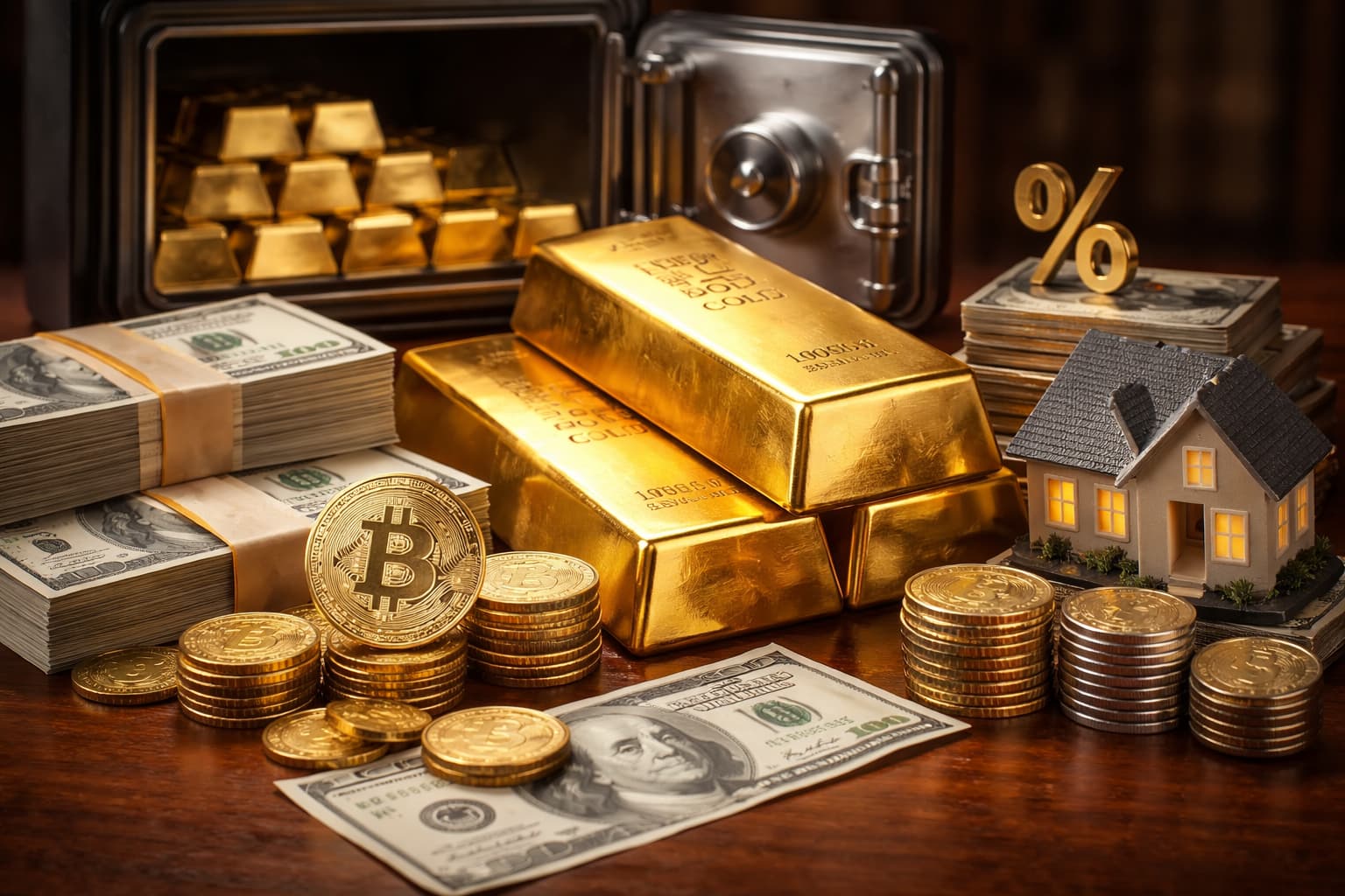 Safe-haven wealth in warm light